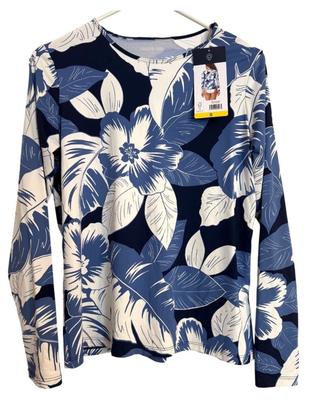 Lands End Swim Jersey Size Small Rash Guard Long Sleeve Women’s NWT